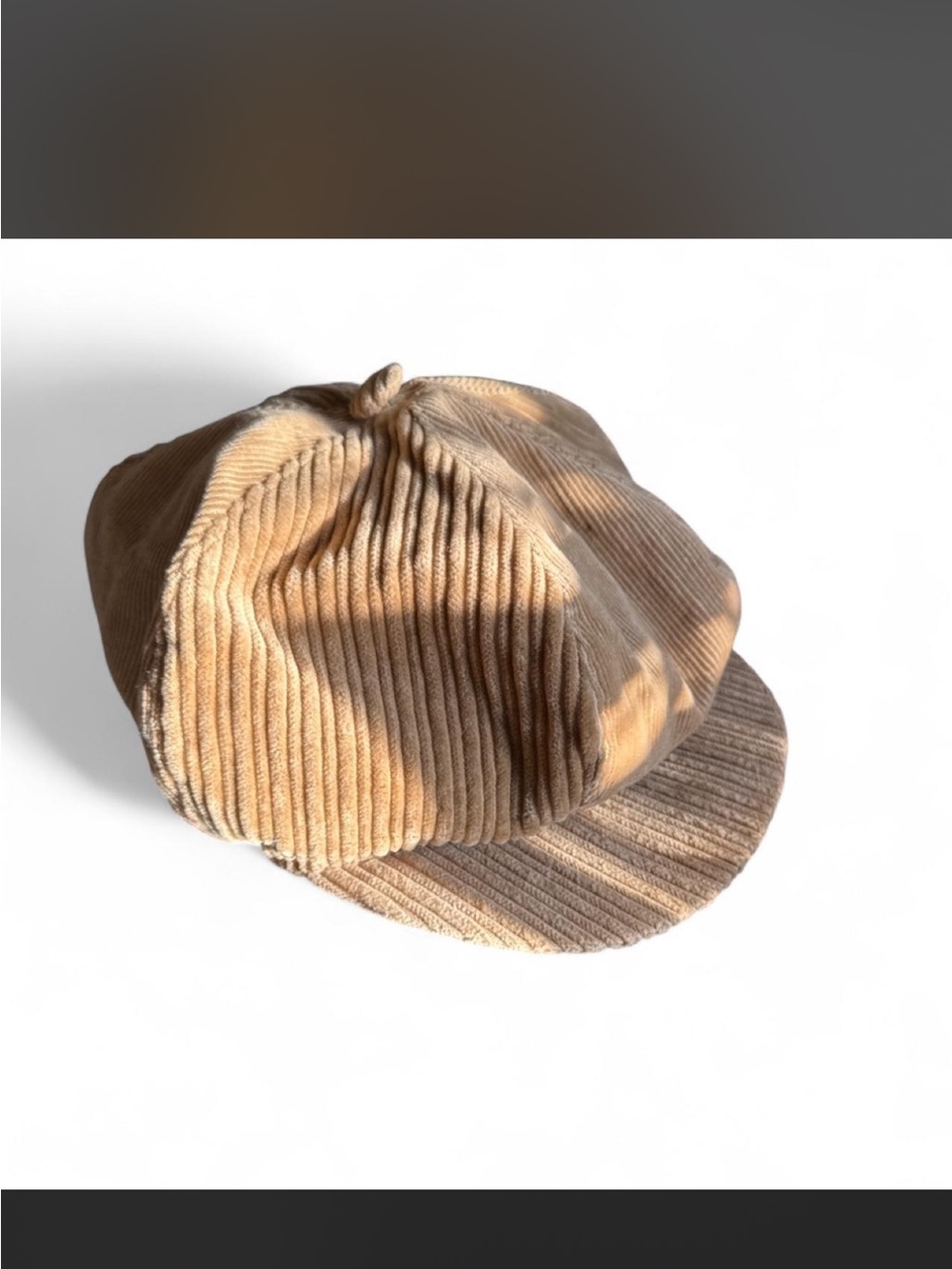 Amanda Smith Corduroy Newsboy Cap in Light Brown